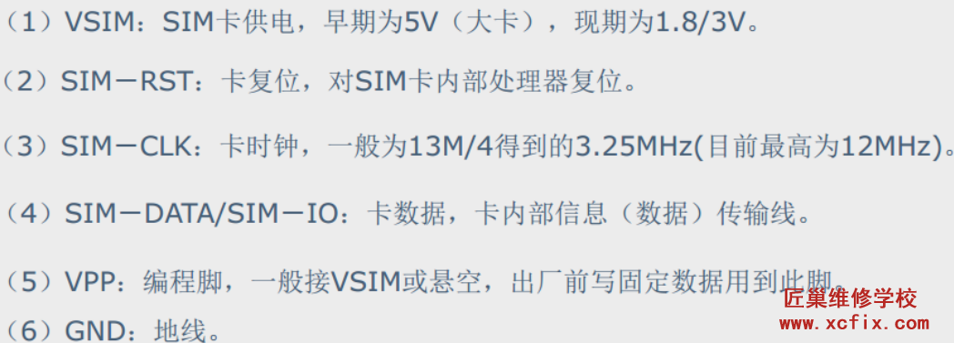 sim卡引脚定义